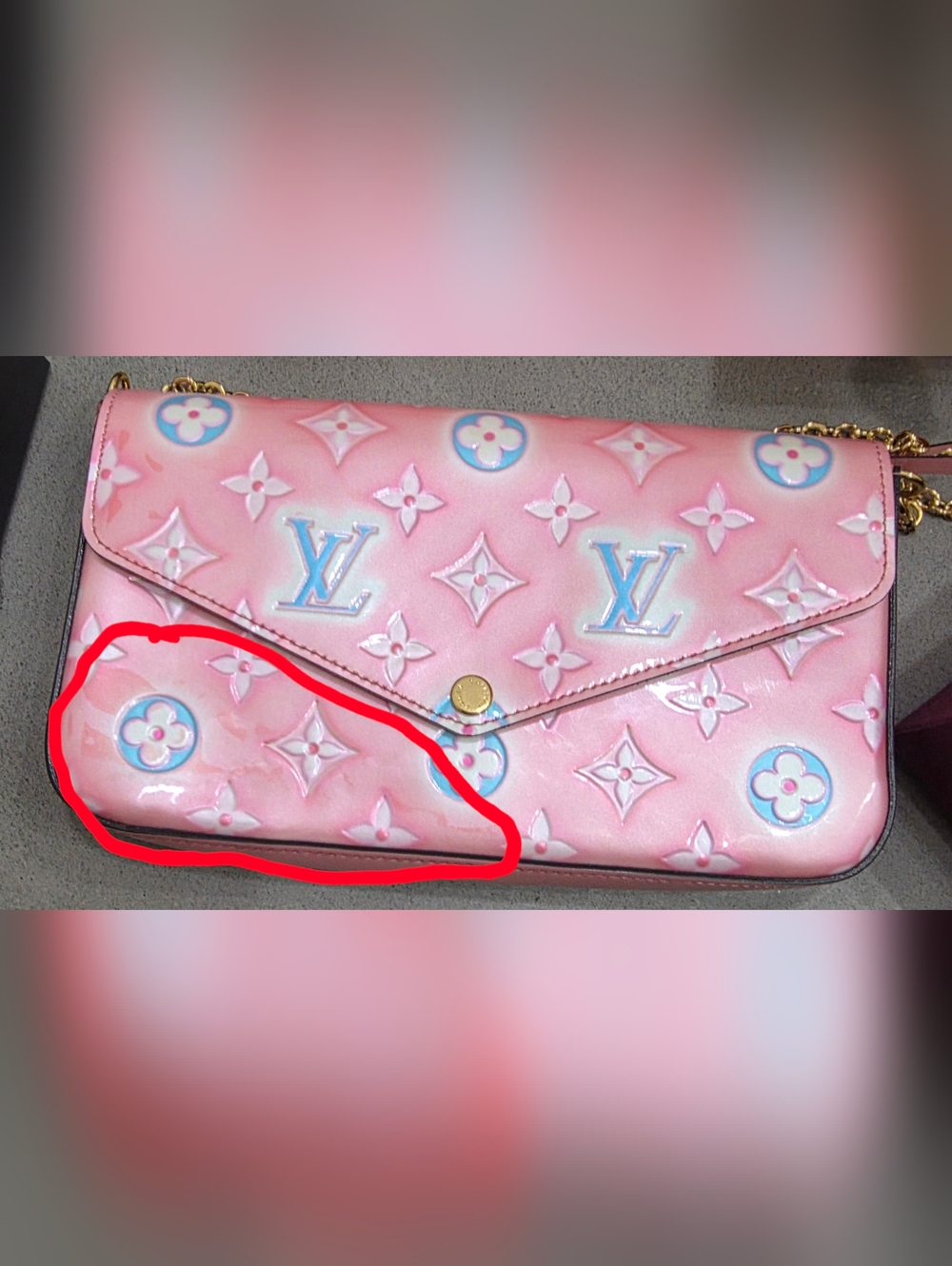 Louis Vuitton Felicie Pochette Valentines Edition New With Defects - Picture 2 of 15